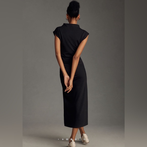 NWT, the Maya Ruched Cowl-neck dress - black, Small petite, Anthropologie - Picture 3 of 14